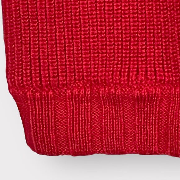 Talbots 1-Button Cardigan Sweater Women M Red‎ Long Sleeve Tie-Neck Knit Cotton - Picture 10 of 14